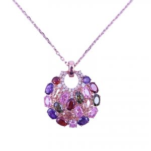 Acero de titanio con baño oro color rosa,