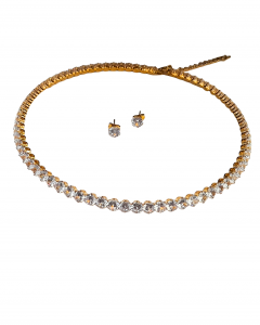 Gargantilla con aretes de cristales