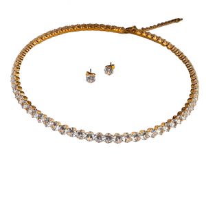 Gargantilla con aretes de cristales